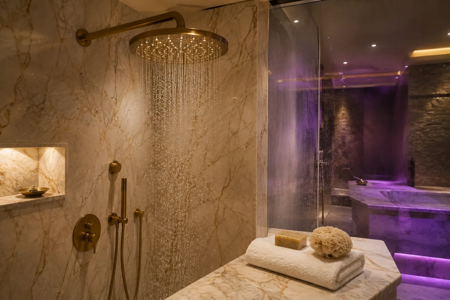 Spa duş bölümü — Lila Spa, Beyoğlu misafirlerine hizmet veren salon